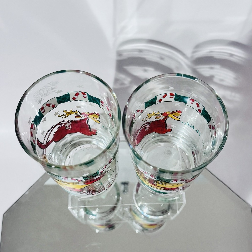 (2)‎ Winnie the Pooh & Reindeer Tigger 100 Acre Holiday 16oz Tumbler Glasses - Picture 4 of 10